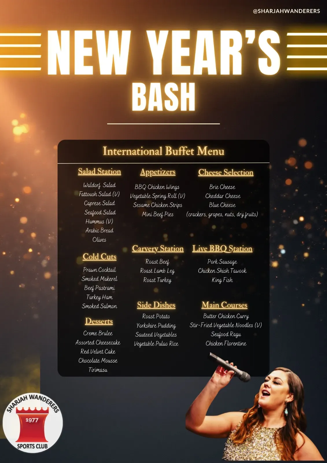 SWSC New Year’s Eve Party Menu.